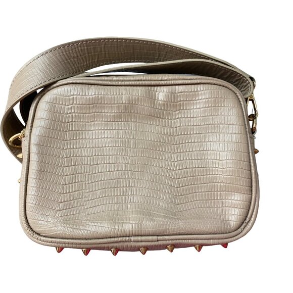 Tulipano Women’s Crossbody zip Italian Leather Bag Cappccino NWT - Picture 1 of 1